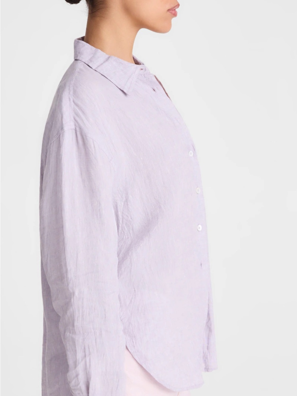 Madewell The Easy Shirt 100% Linen NWT Size Small Lilac Chambray - Picture 5 of 8